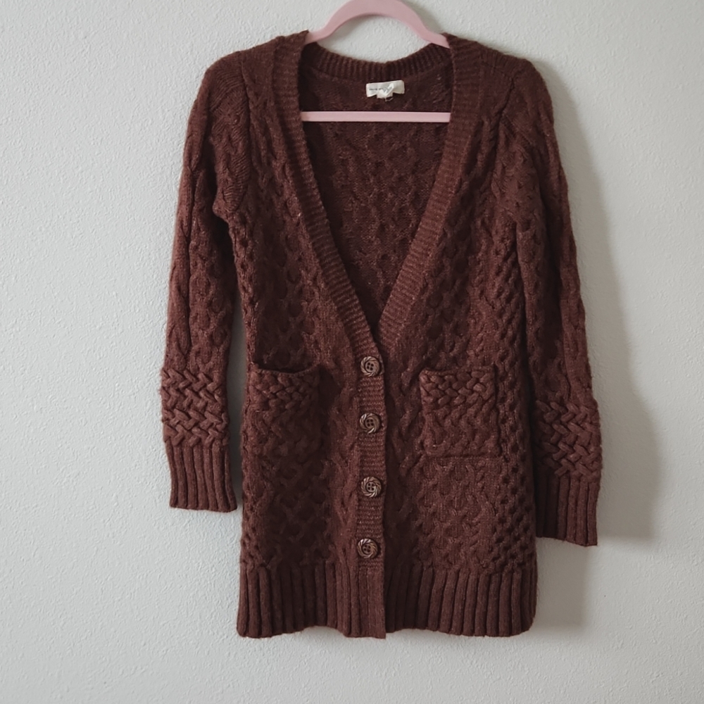 Sleeping on Snow Wool Long Cardigan